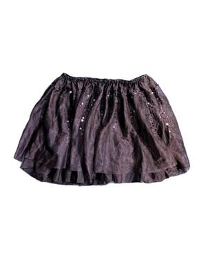 Justice girls sz 6 Black Sequin Tulle Skirt with Elastic Waistband